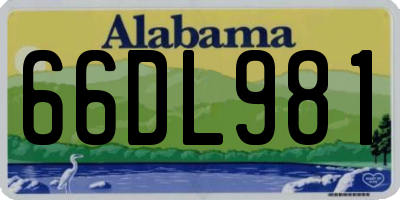 AL license plate 66DL981