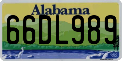 AL license plate 66DL989