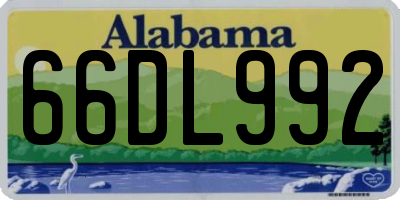 AL license plate 66DL992