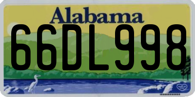 AL license plate 66DL998
