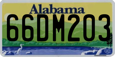 AL license plate 66DM203
