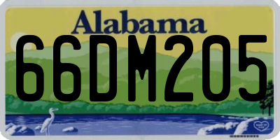 AL license plate 66DM205