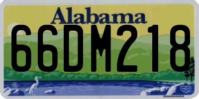 AL license plate 66DM218