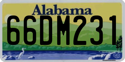 AL license plate 66DM231