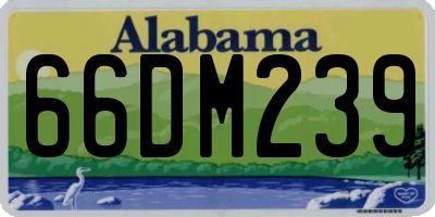 AL license plate 66DM239