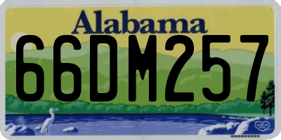 AL license plate 66DM257