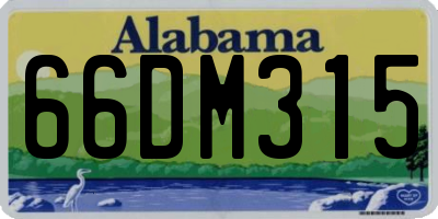 AL license plate 66DM315