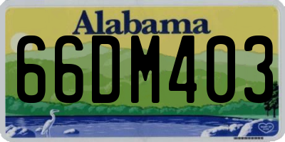 AL license plate 66DM403