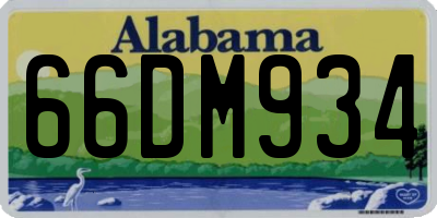 AL license plate 66DM934