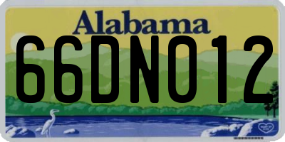 AL license plate 66DN012