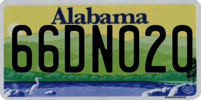 AL license plate 66DN020
