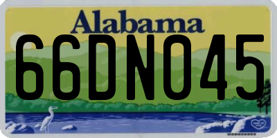 AL license plate 66DN045