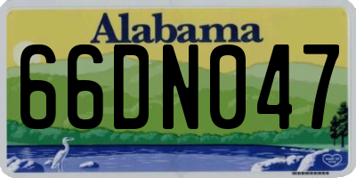 AL license plate 66DN047