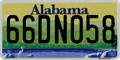 AL license plate 66DN058