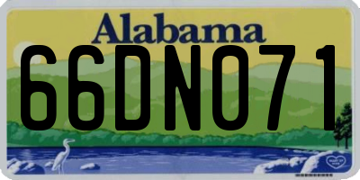 AL license plate 66DN071
