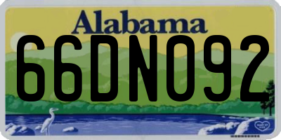 AL license plate 66DN092