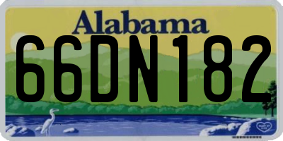AL license plate 66DN182