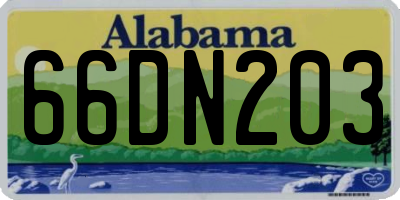 AL license plate 66DN203