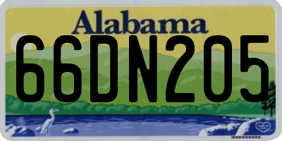 AL license plate 66DN205