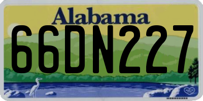 AL license plate 66DN227