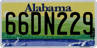 AL license plate 66DN229