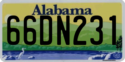 AL license plate 66DN231