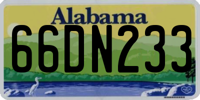 AL license plate 66DN233
