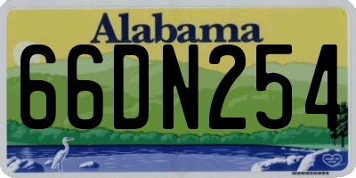 AL license plate 66DN254