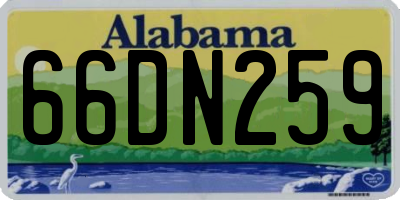 AL license plate 66DN259