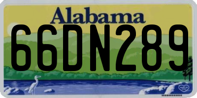 AL license plate 66DN289