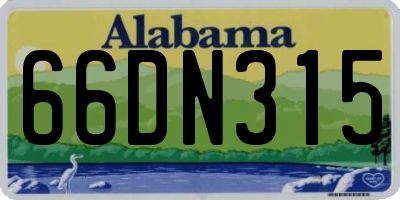 AL license plate 66DN315