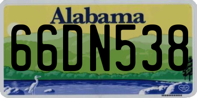 AL license plate 66DN538