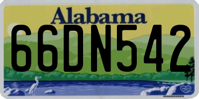AL license plate 66DN542