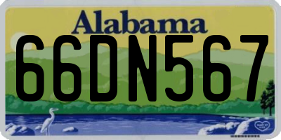 AL license plate 66DN567