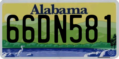 AL license plate 66DN581