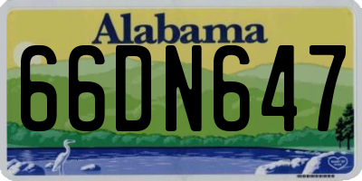 AL license plate 66DN647