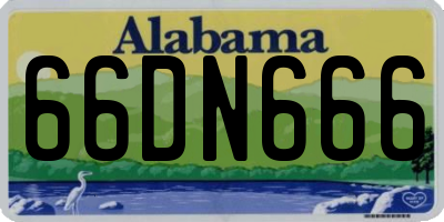 AL license plate 66DN666