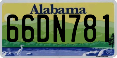 AL license plate 66DN781