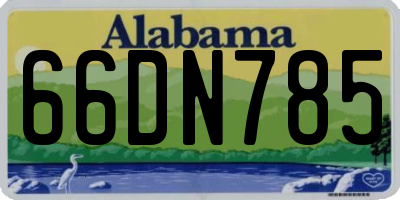 AL license plate 66DN785