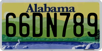 AL license plate 66DN789