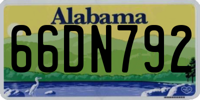 AL license plate 66DN792