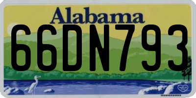 AL license plate 66DN793