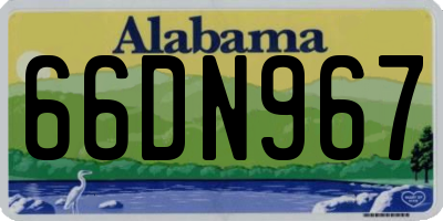 AL license plate 66DN967