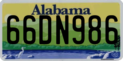 AL license plate 66DN986