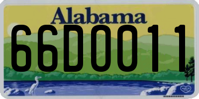 AL license plate 66DO011