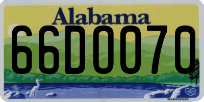AL license plate 66DO070