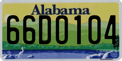 AL license plate 66DO104