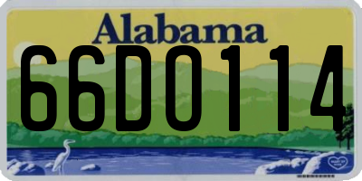 AL license plate 66DO114