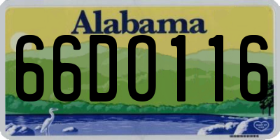AL license plate 66DO116