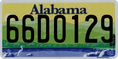 AL license plate 66DO129